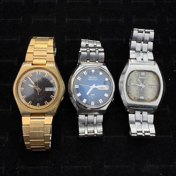 Lot of 3 Vintage 1970s Seiko Watches - Picture 1 of 16